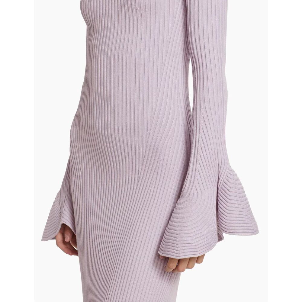 Proenza Schouler Rib-Knit Fluted Sweaterdress in Lavender NWT Size Medium - Picture 6 of 12